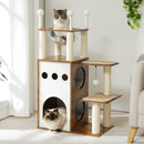 Modern Cat Tree Wooden 2-Floor Cat Condo