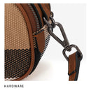 Plaid Round Leather Crossbody Bag