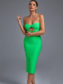 Cut Out Midi Bandage Green Bodycon Dress, ibuyxi.com