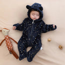 Starry Print Soft Flannel Baby Romper