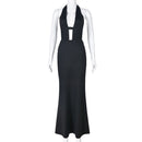 Halter V Neck Sleeveless Maxi Perfect Outfit - view 8