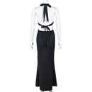 Halter V Neck Sleeveless Maxi Perfect Outfit - view 6