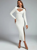 Crystal Long Bandage Evening Dress