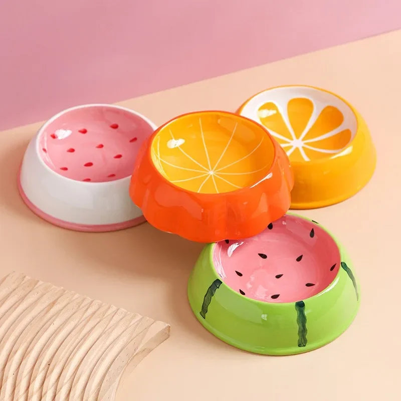 Ceramic Fruit Slice Pet Bowls