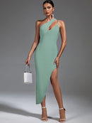 Elegant Green Cut Out Midi Bodycon Dress, ibuyxi.com