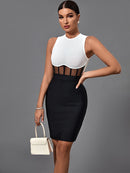 High Quality Black and White Bodycon Dress, ibuyxi.com