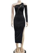 Elegant Style Mesh Patchwork Midi Dress, ibuyxi.com