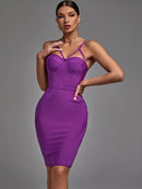 Spaghetti Strap Sleeveless Camisole Bodycon Midi Dress, ibuyxi.com
