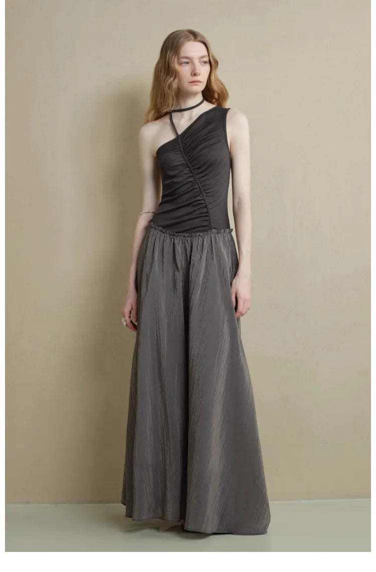 Boho Two Tone Asymmetrical Maxi Dress