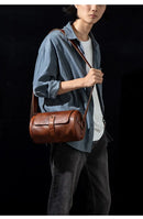 Round Vintage Leather Satchel