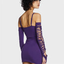Do Not Publish - Luxury and Stylish Hollow Out Knit Mini Dress - view 8