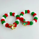 Holiday Pom Pom Bell Charm Pet Collar
