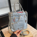 Retro Washed Denim Handbag