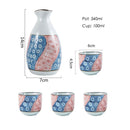 Exquisite Japanese Sake Bottle 4pcs Cups, ibuyxi.com