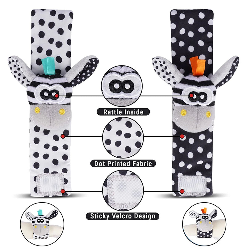 Cute Animals Wrist Rattle and Foot Finder Socks