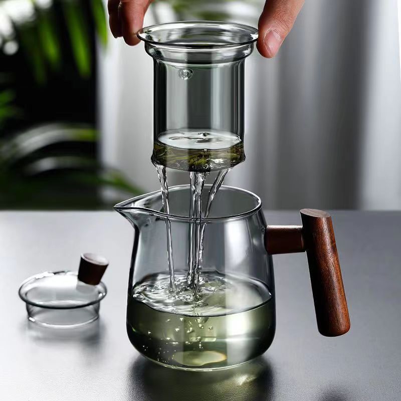 Creative Wooden Handle Glass Tea Set - view 7