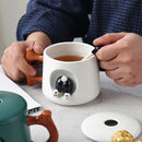 Cute 3D Husky Mug Lid Included with Spoon, ibuyxi.com