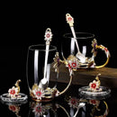 Rose Mug & Enamel Crystal Flower Tea Tumbler, ibuyxi.com