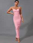 Pink Maxi Long Bandage Bodycon Dress | ibuyxi.com