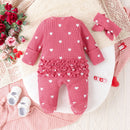 Lovebug Ruffles Waffle Knit Baby Girls Footed Onesie, iBuyXi.com