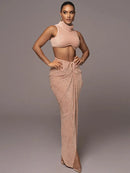 Tank Top Long Skirt Beach Vacation Two Piece Set, iBuyxi.com