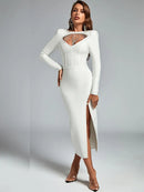 Crystal Long Bandage Evening Dress