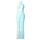 Light Blue Sleeveless Bodycon Full Length Dress, ibuyxi.com