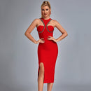 Diamond Detail Sheath Midi Dress