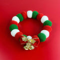 Holiday Pom Pom Bell Charm Pet Collar