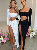 Mozision Autumn Hollow Out Long Sleeve Dress, iBuyxi.com