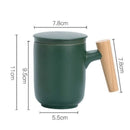 Ceramic Filter Wooden Handle Lid Mug, ibuyxi.com