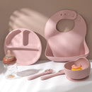 5Pcs Baby Silicone Feeding Set Round Dining Dishes, iBuyXi.com