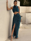 Tank Top Long Skirt Beach Vacation Two Piece Set, iBuyxi.com