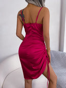 Summer Satin Spaghetti Strap Bodycon Outfit, iBuyxi.com