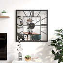 Creative and Silent Square Iron Wall Clock Decoration - view 4