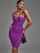Spaghetti Strap Sleeveless Camisole Bodycon Midi Dress, ibuyxi.com