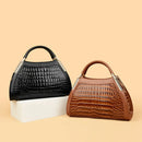 Glossy Croc Patent Leather Handbag