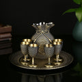 High End Wine Glass Set Style Goblet Metal - view 2