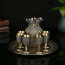 High End Wine Glass Set Style Goblet Metal - view 2
