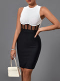 High Quality Black and White Bodycon Dress, ibuyxi.com