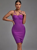 Spaghetti Strap Sleeveless Camisole Bodycon Midi Dress, ibuyxi.com