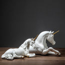 Modern White Unicorn Sculpture For Home Decor - view 5