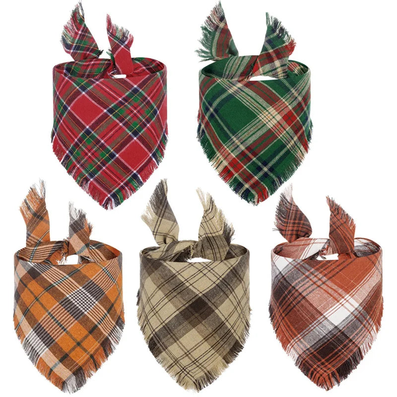 Classic Plaid Large Dog Bandanas