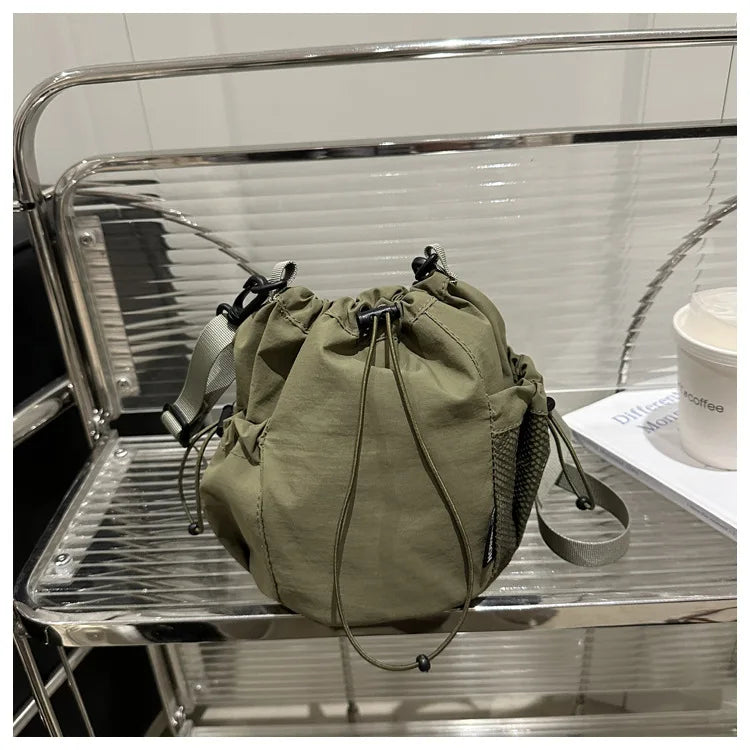 Nylon Drawstring Bucket Bag