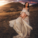 Boho Chiffon Dress For Maternity Photography