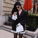 Lace Lapel Suit Mini Dress