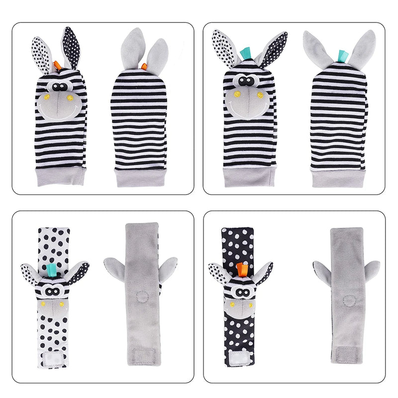 Cute Animals Wrist Rattle and Foot Finder Socks