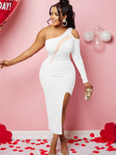 Elegant Style Mesh Patchwork Midi Dress - view 4