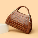 Glossy Croc Patent Leather Handbag