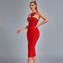 Diamond Detail Sheath Midi Dress